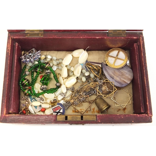2832 - Antique and later jewellery including silver rings, brooches, necklaces and earrings, housed in a Vi... 