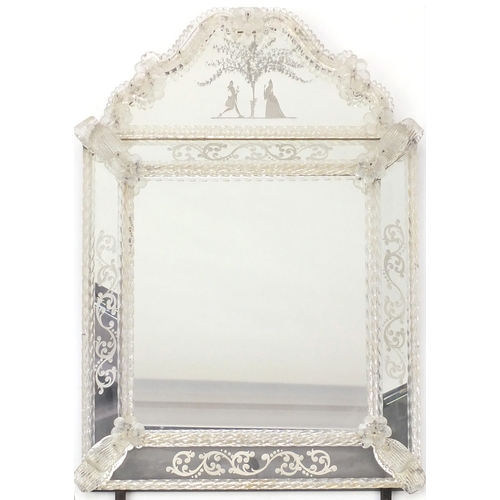 2020 - Venetian Palazzo mirror, presented by Museo Dell'Arte Vetraria by The Franklin Mint, 75cm H x 51.5cm... 