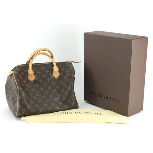 2245 - Louis Vuitton speedy handbag, with dust bag and box, impressed SP1112, 30cm wide