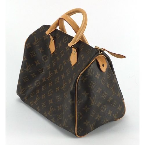 2245 - Louis Vuitton speedy handbag, with dust bag and box, impressed SP1112, 30cm wide