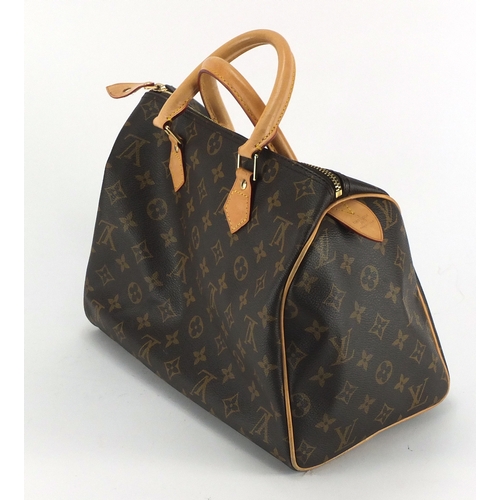 2245 - Louis Vuitton speedy handbag, with dust bag and box, impressed SP1112, 30cm wide