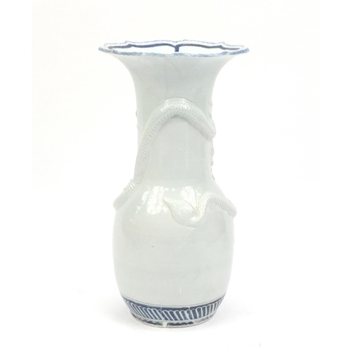 2282 - Large Chinese blue and white porcelain dragon vase, 61cm high