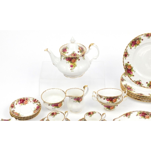 2047 - Royal Albert Old Country Roses tea and dinnerware including coffee pot, teapot, plates, cups and sau... 