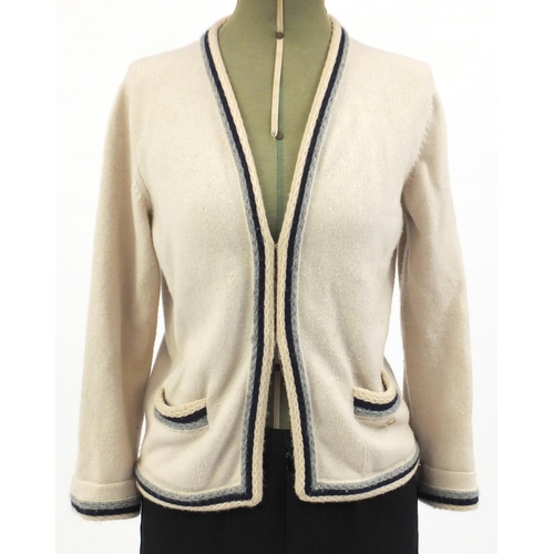 2252 - Chanel cashmere cardigan and two skirts comprising Chanel and Christian Dior, The Dior skirt size 8