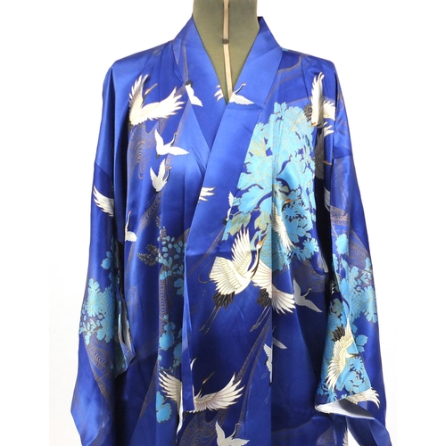 2259 - Chinese embroidered silk kimono, belt and reversible jacket