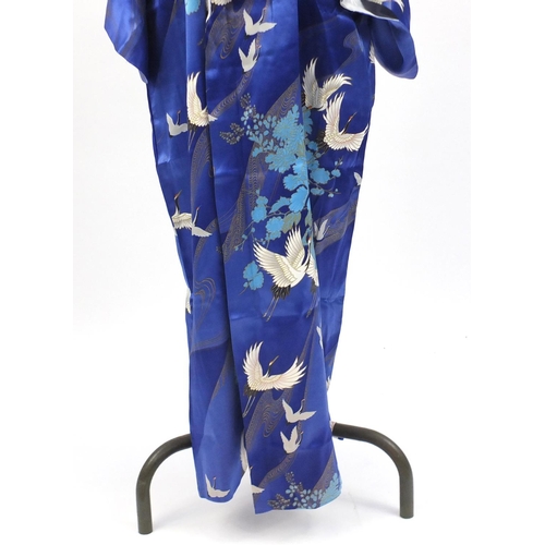 2259 - Chinese embroidered silk kimono, belt and reversible jacket