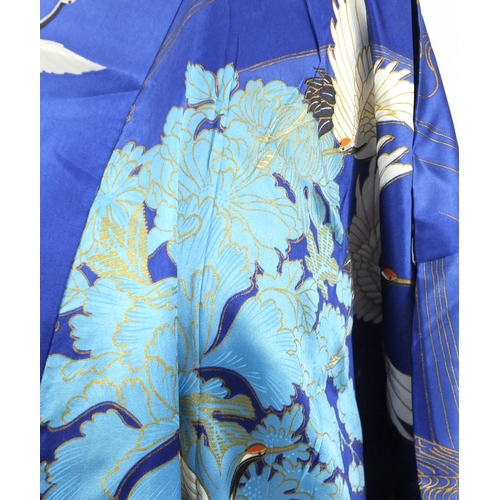 2259 - Chinese embroidered silk kimono, belt and reversible jacket