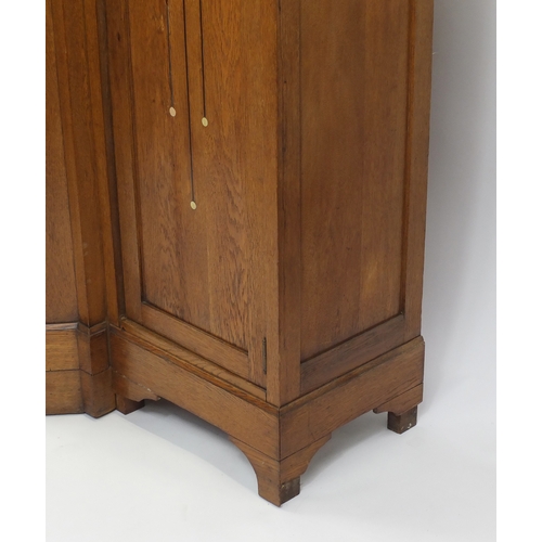 2003 - Arts & Crafts oak breakfront cabinet by Koloman Moser, with Viennese inlay, mirrored back and brass ... 
