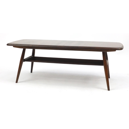 27 - Ercol elm coffee table, 37cm H x 105cm W x 44cm D