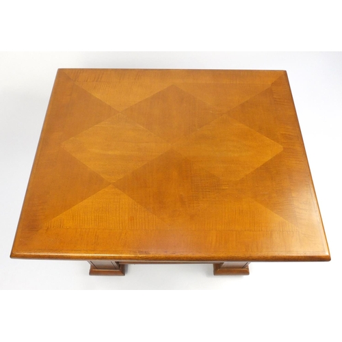 17 - Art Deco style American walnut coffee table, with under tier, 60cm H x 76cm W x 61cm D