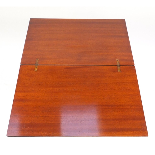 7 - Mahogany batchelor's chest with fold over top above three drawers, 80cm H x 59cm W x 35cm D