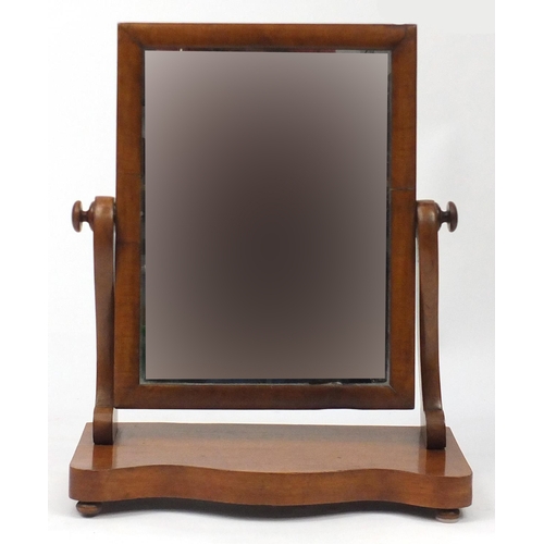 31 - Victorian mahogany swing mirror, 53cm high