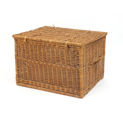 81 - Fortnum and Mason wicker basket, 45cm H x 67cm W x 50cm D