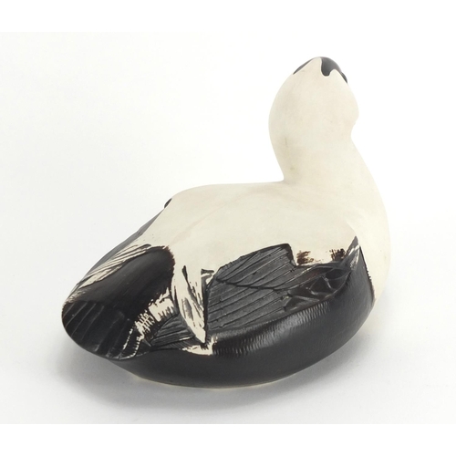 2253 - Swedish hand painted porcelain duck by Gustavsberg, 19cm in length