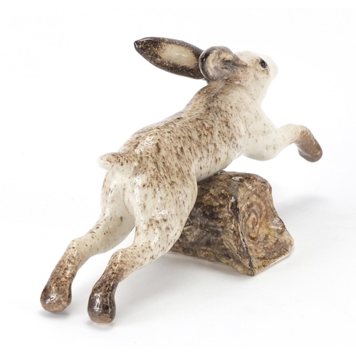 2074 - Winstanley hand painted pottery hare, 31cm in length