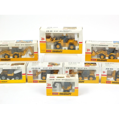 2234 - Joal die cast JCB vehicles, with boxes including four CS Sitemaster and 217 S Centremount
