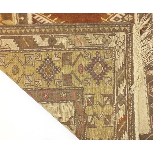 13 - Rectangular Turkish rug, with all over geometric pattern, 213cm x 118cm