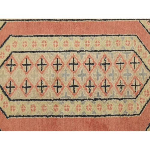 59 - Rectangular Turkish geometric pattern rug, 96cm x 67cm