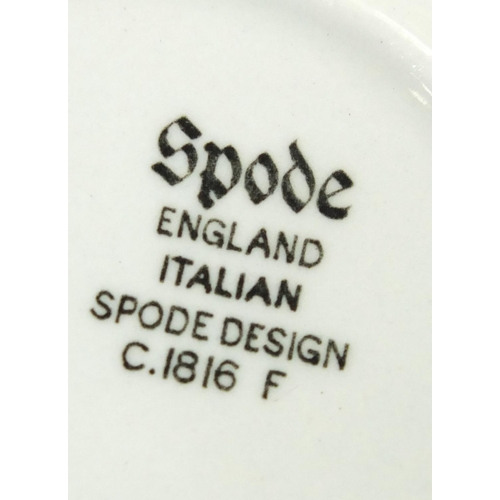 2051 - Copeland Spode Italian pattern teapots and three storage jars