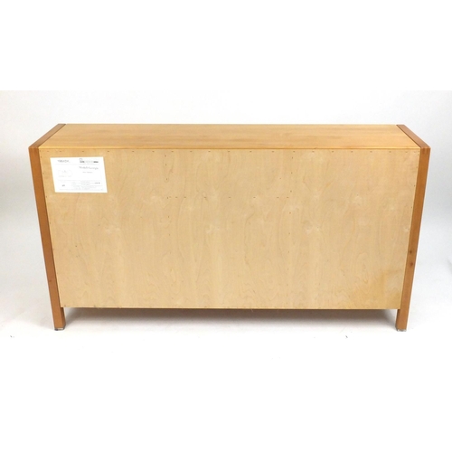 11 - Modern light wood sideboard, fitted with five drawers and a pair of cupboard doors, 86cm H x 159cm W... 