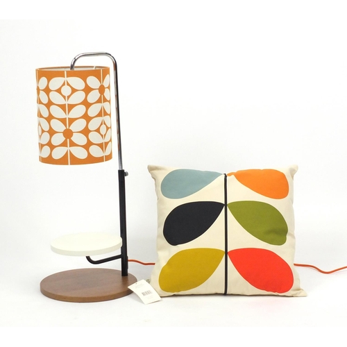 2272 - Orla Kiely cushion and adjustable Stem Clementine lamp with shade