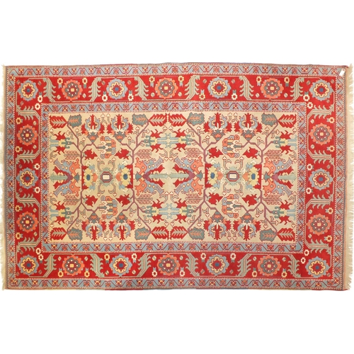 2006 - Rectangular Turkish rug having an all over floral design, 275cm x 198cm
