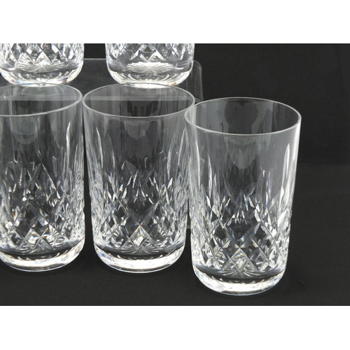 2188 - Set of six Waterford Crystal Lismore pattern glasses, each 11.5cm high