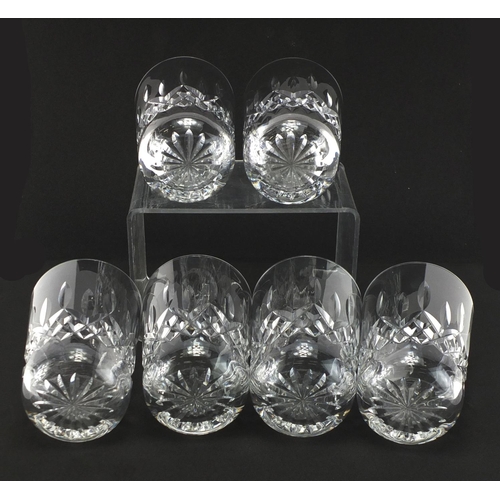 2188 - Set of six Waterford Crystal Lismore pattern glasses, each 11.5cm high