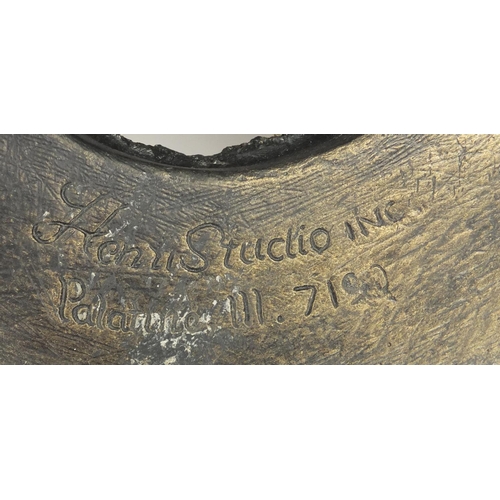 2029 - Large stoneware garden cherub water feature, signed Henri Stuclio Palatinel III, 95cm high x 80cm wi... 