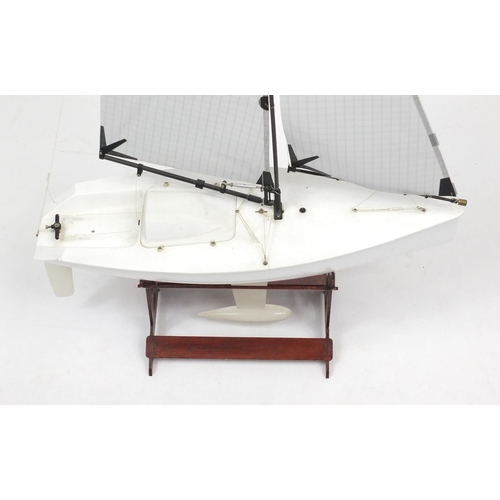 2401 - Plastic remote control sailing boat, 52cm in length