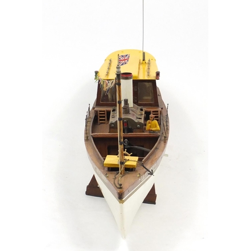 2397 - Large wooden electric remote control fishing boat - Lady-Anne, 100cm in length