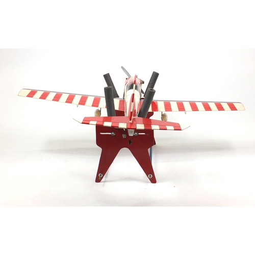 2403 - Large petrol remote control aeroplane on stand - N1114V, 162cm wing span