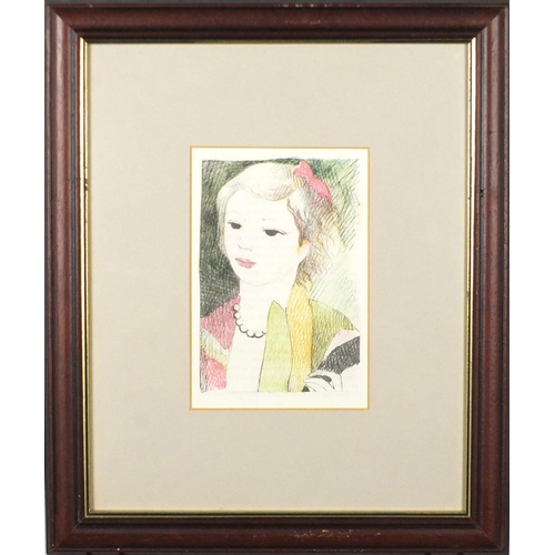 2241 - Marie Laurencin - Garden Party, lithograph, inscribed verso, mounted and framed, 17cm x 11.5cm