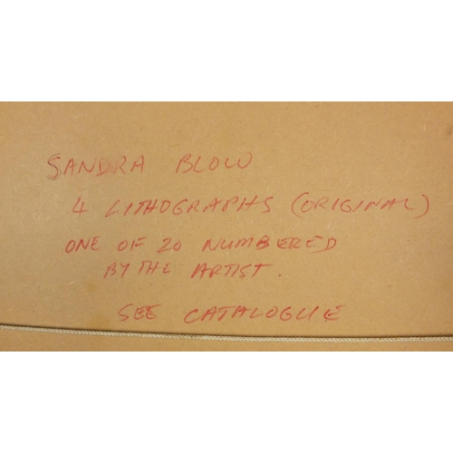 2206 - Sandra Blow - Abstract composition, four squares, pencil signed lithograph, numbered 1/20, inscribed... 