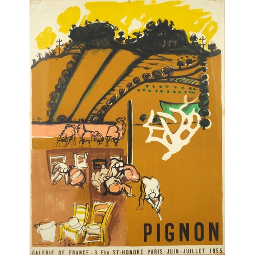 2158 - Vintage French Edouard Pignon Gallery advert poster, published by Mourlot 1955, mounted and framed, ... 
