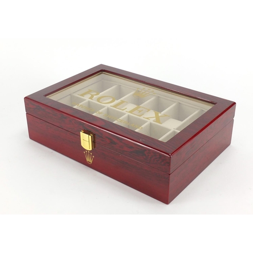 2114 - Rolex Cherry wood dealers watch display box
