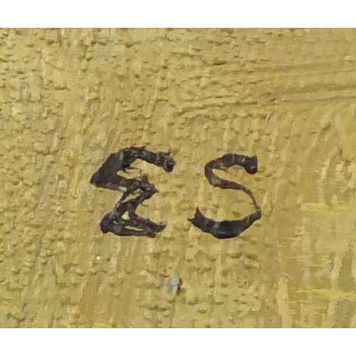 2097 - After Edward Seago - Coastal scene, oil on board, framed, 55.5cm x 40cm