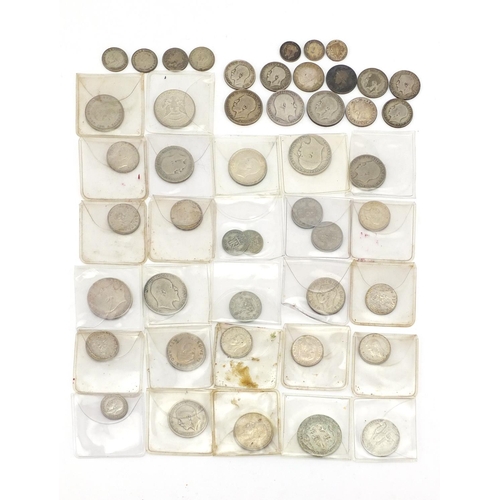 2586 - Pre decimal pre 1947 coins including two shillings and half crowns, approximate weight 350.0g