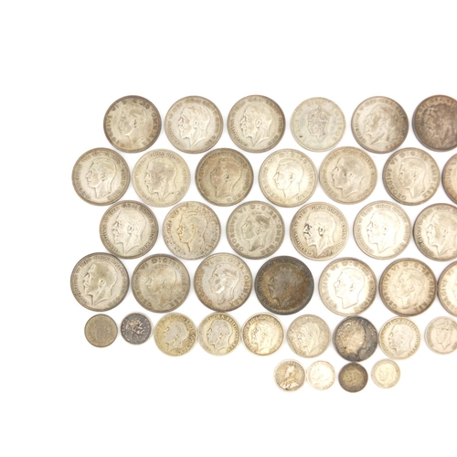 2583 - British pre decimal pre 1947 coins predominantly half crowns, approximate weight 530.0g