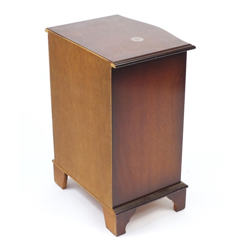 5 - Mahogany serpentine front four drawer chest, 72cm H x 50cm W x 38cm D