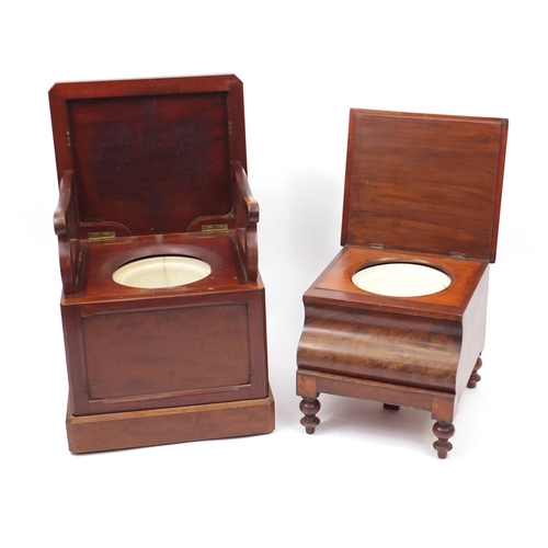 84 - Two Victorian mahogany commodes