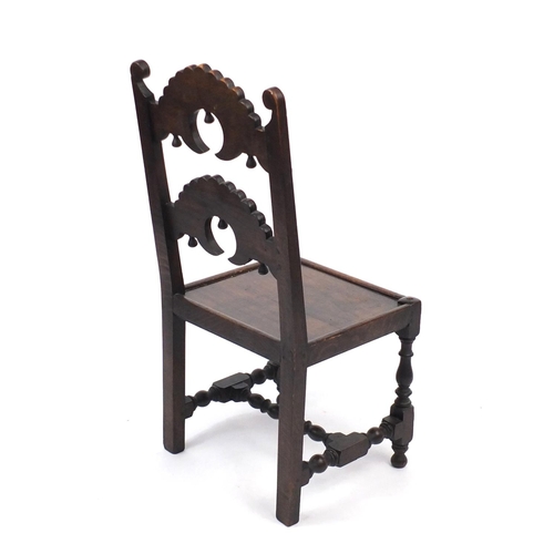 36 - Antique carved oak hall chair