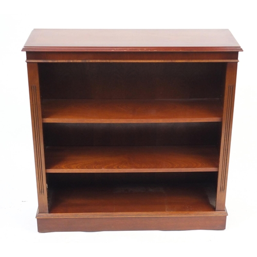 29 - Inlaid mahogany open bookcase fitted with two adjustable shelves, 93cm H x 91cm W x 30cm D (OPTION)