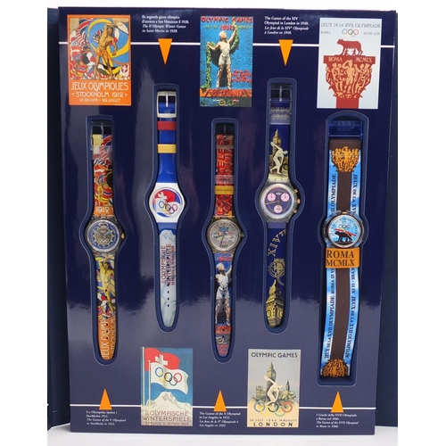 2815 - Swatch Historical Olympic Games, collection of nine watches, 1912-1996