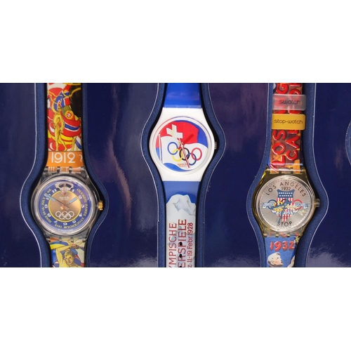 2815 - Swatch Historical Olympic Games, collection of nine watches, 1912-1996
