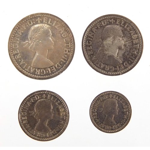 2580 - Elizabeth II 1961 Maundy money four coin set, housed in a silk and velvet lined fitted  case