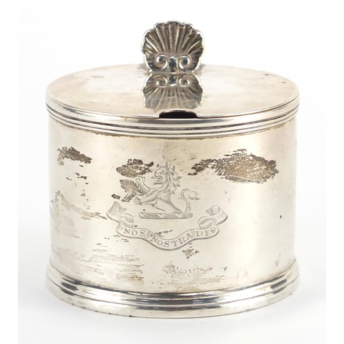 2496 - Georgian silver mustard with hinged lid, by Robert Hennell I & David Hennell II, London 1812, 6cm hi... 