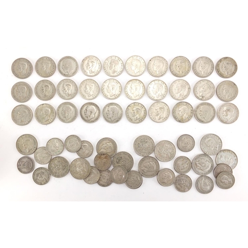 2585 - British pre decimal pre 1947 one and two shillings, approximate weight 560.0g