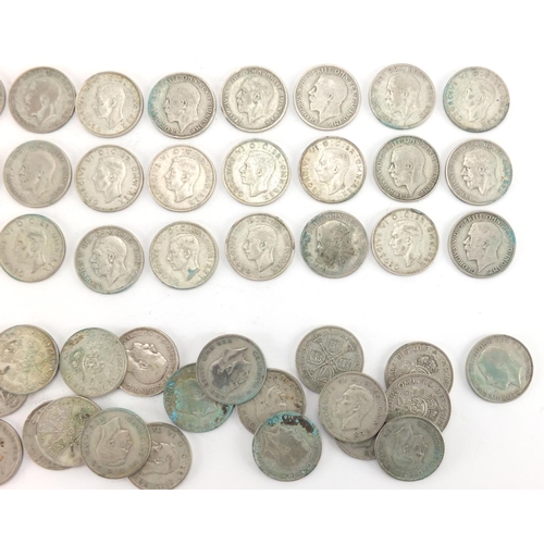 2589 - British pre decimal pre 1947 florins and two shillings, approximate weight 525.0g