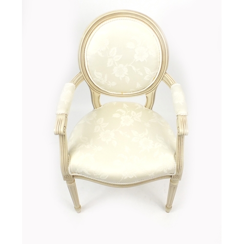 2028 - French style open armchair with cream upholstery